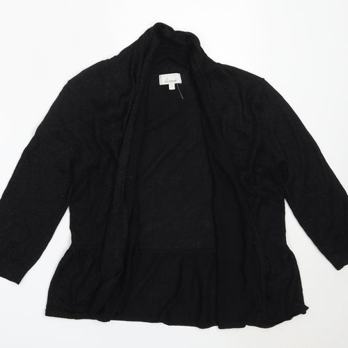 Linea Womens Black Round Neck  Viscose Cardigan Jumper Size S