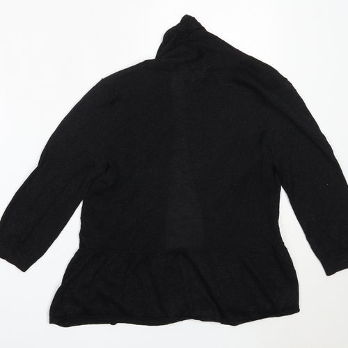 Linea Womens Black Round Neck  Viscose Cardigan Jumper Size S