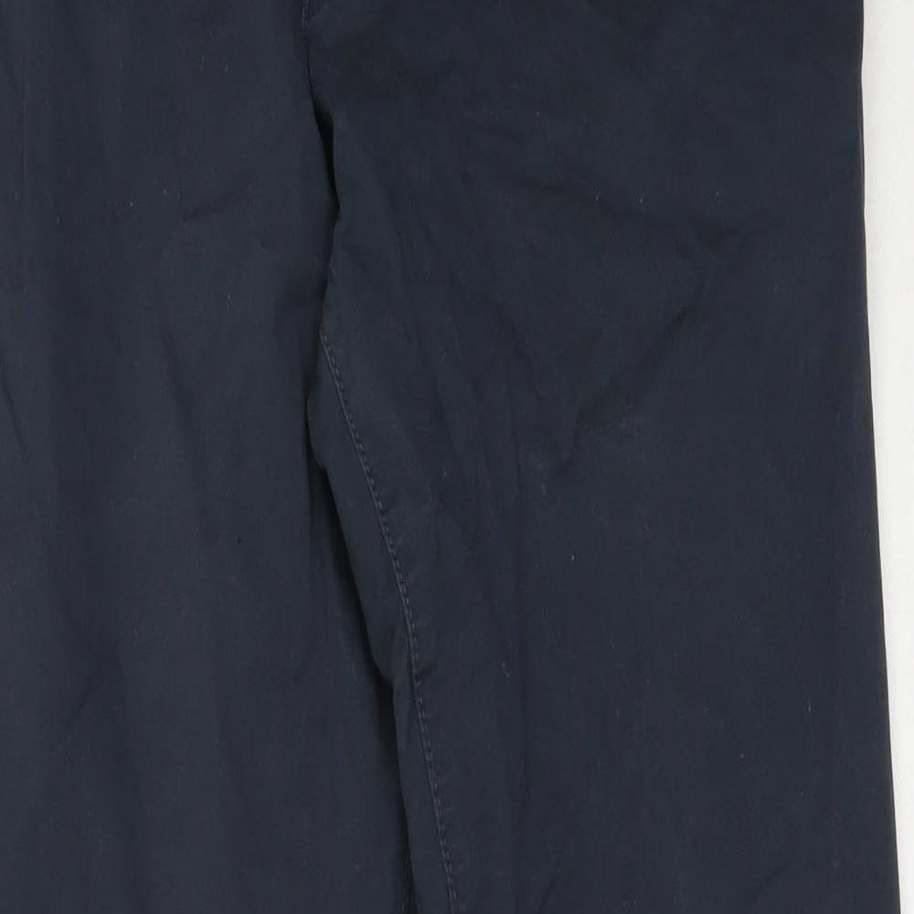Easy Mens Blue  Cotton Chino Trousers Size 34 in L31 in Regular