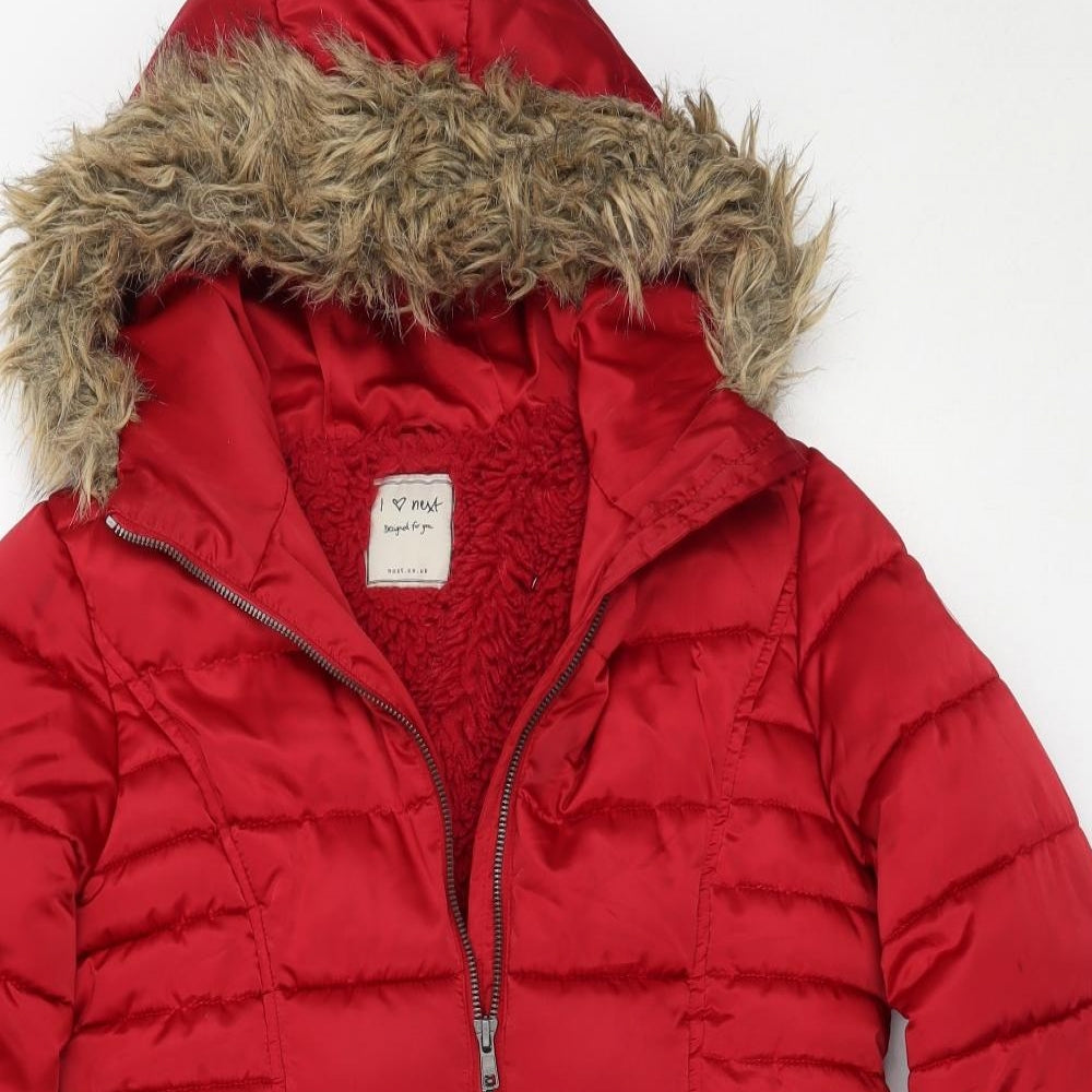 NEXT Girls Red   Puffer Jacket Coat Size 13 Years