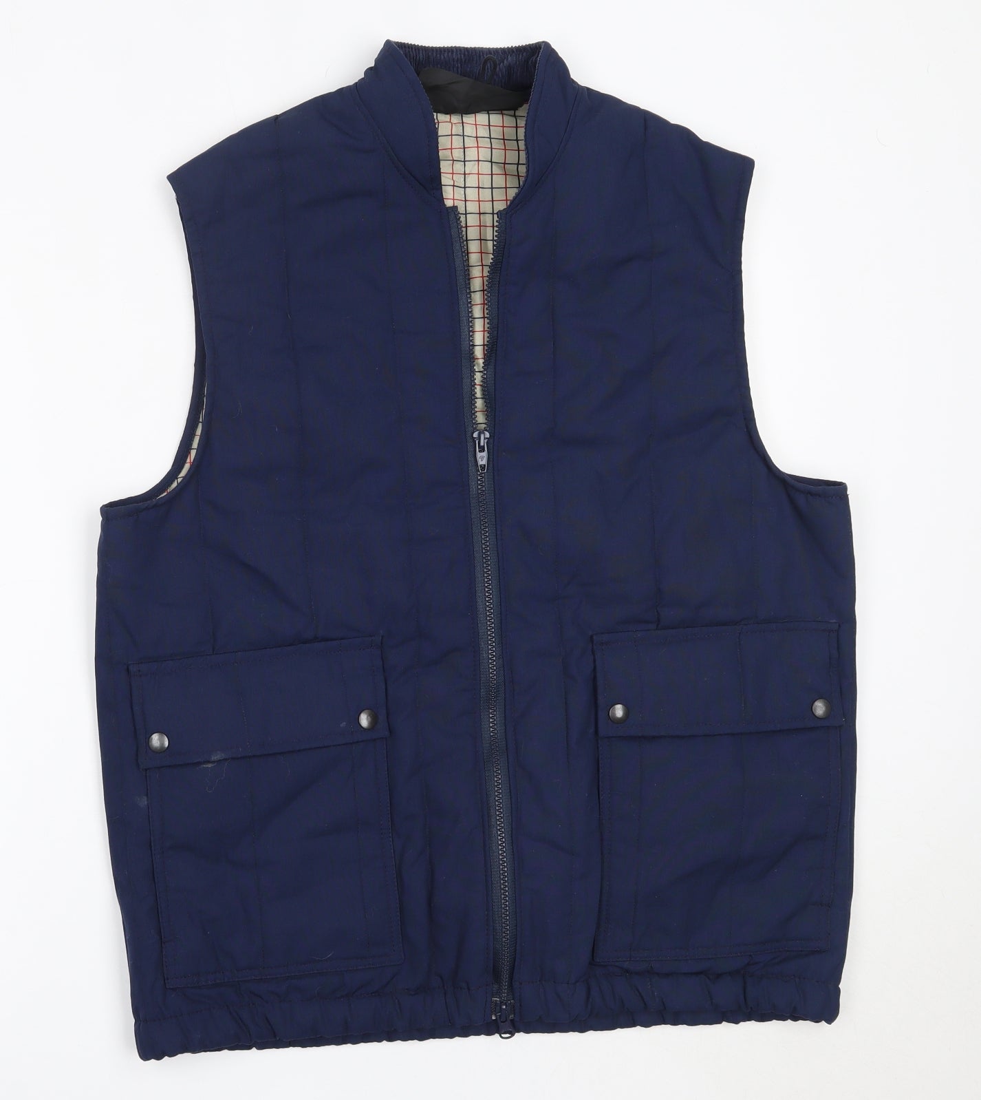 Hadrian Mens Blue   Gilet Coat Size L