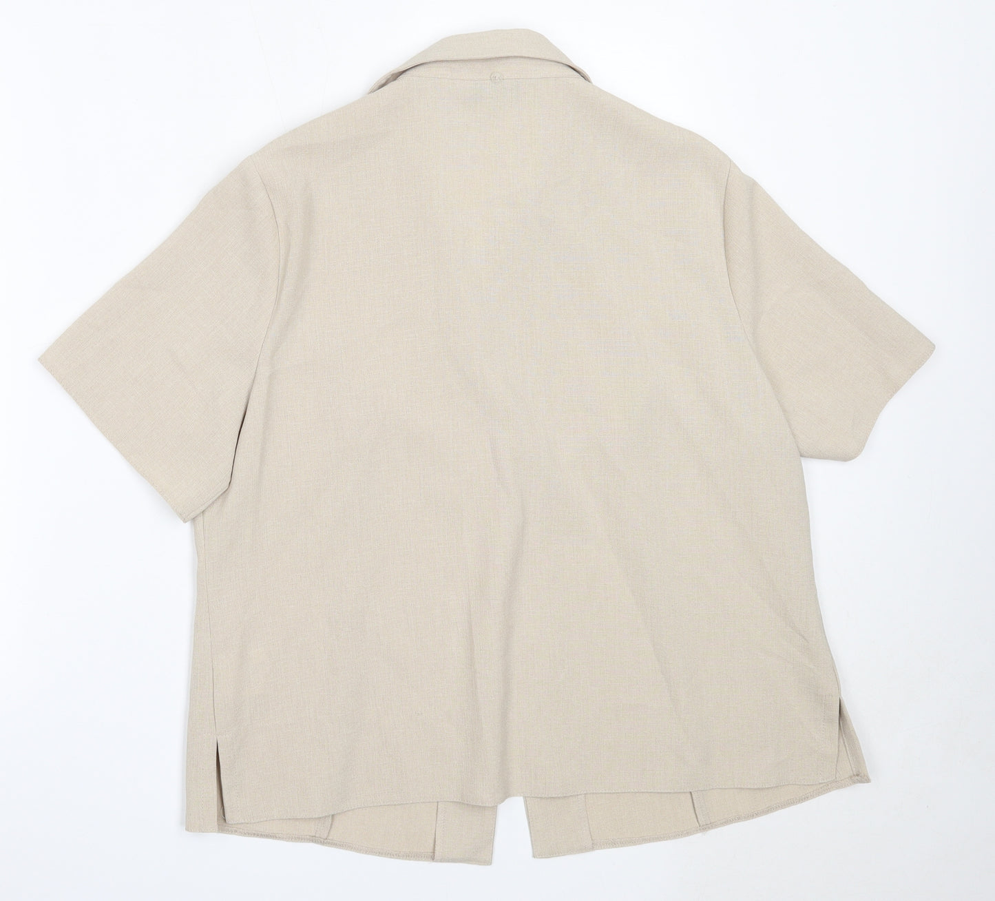 Honor Milburn Womens Beige  Polyester Basic Button-Up Size 16 Collared
