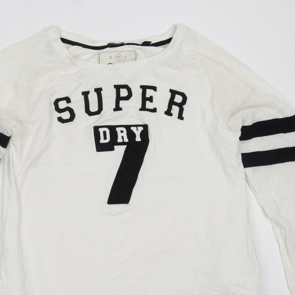 Superdry Womens White  Cotton Jumper Dress  Size L  Round Neck