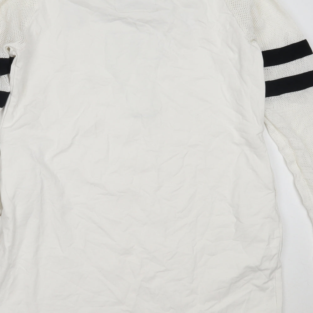 Superdry Womens White  Cotton Jumper Dress  Size L  Round Neck