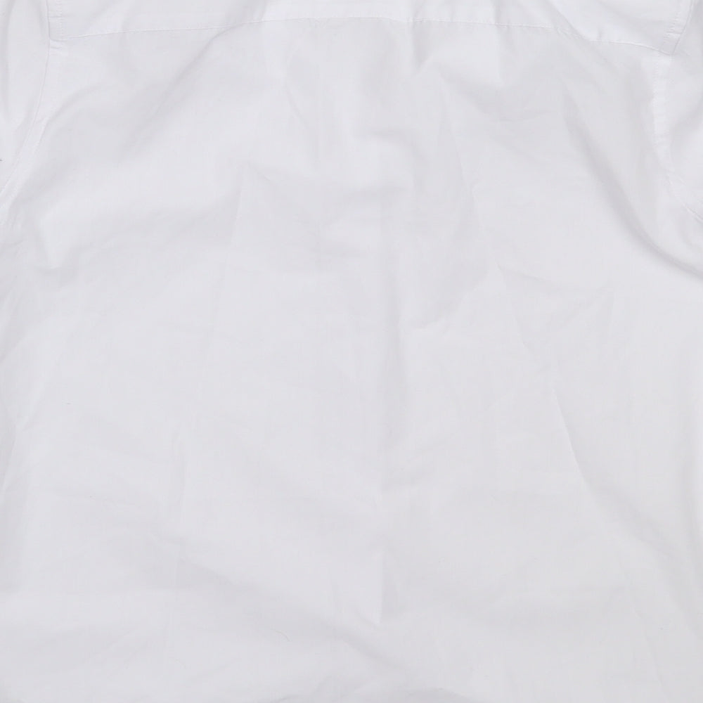 Marks and Spencer Boys White  Polyester Basic Button-Up Size 12-13 Years Collared  - School