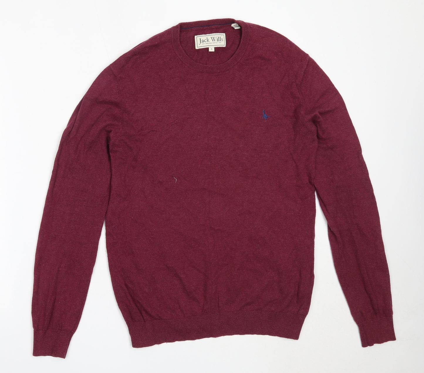 Jack Wills Mens Purple Round Neck  Cotton Pullover Jumper Size S