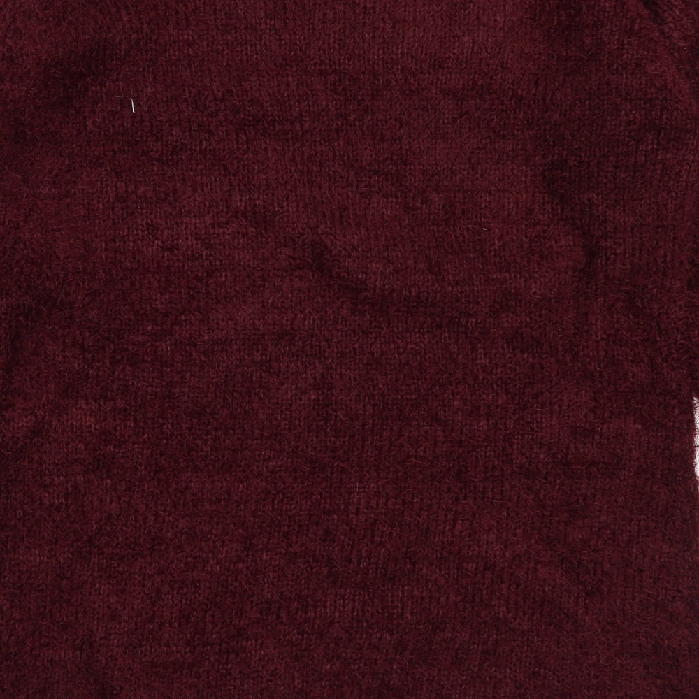 Brave Soul Womens Purple Round Neck  Polyester Pullover Jumper Size 16