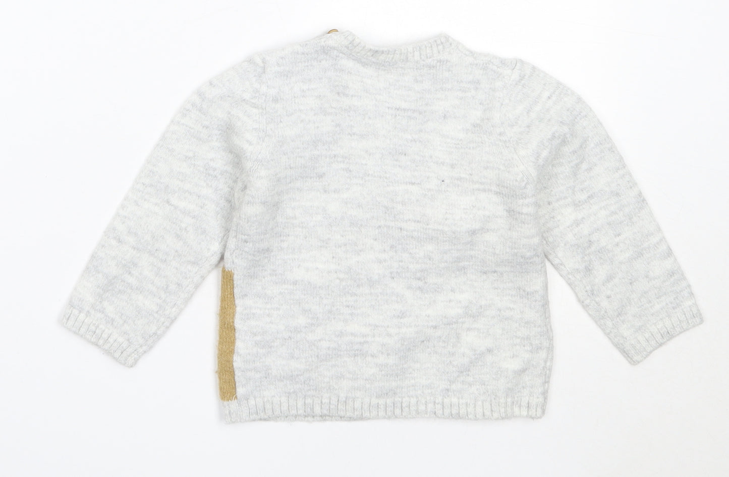 Marks and Spencer Boys Grey  Acrylic Pullover Jumper Size 9-12 Months