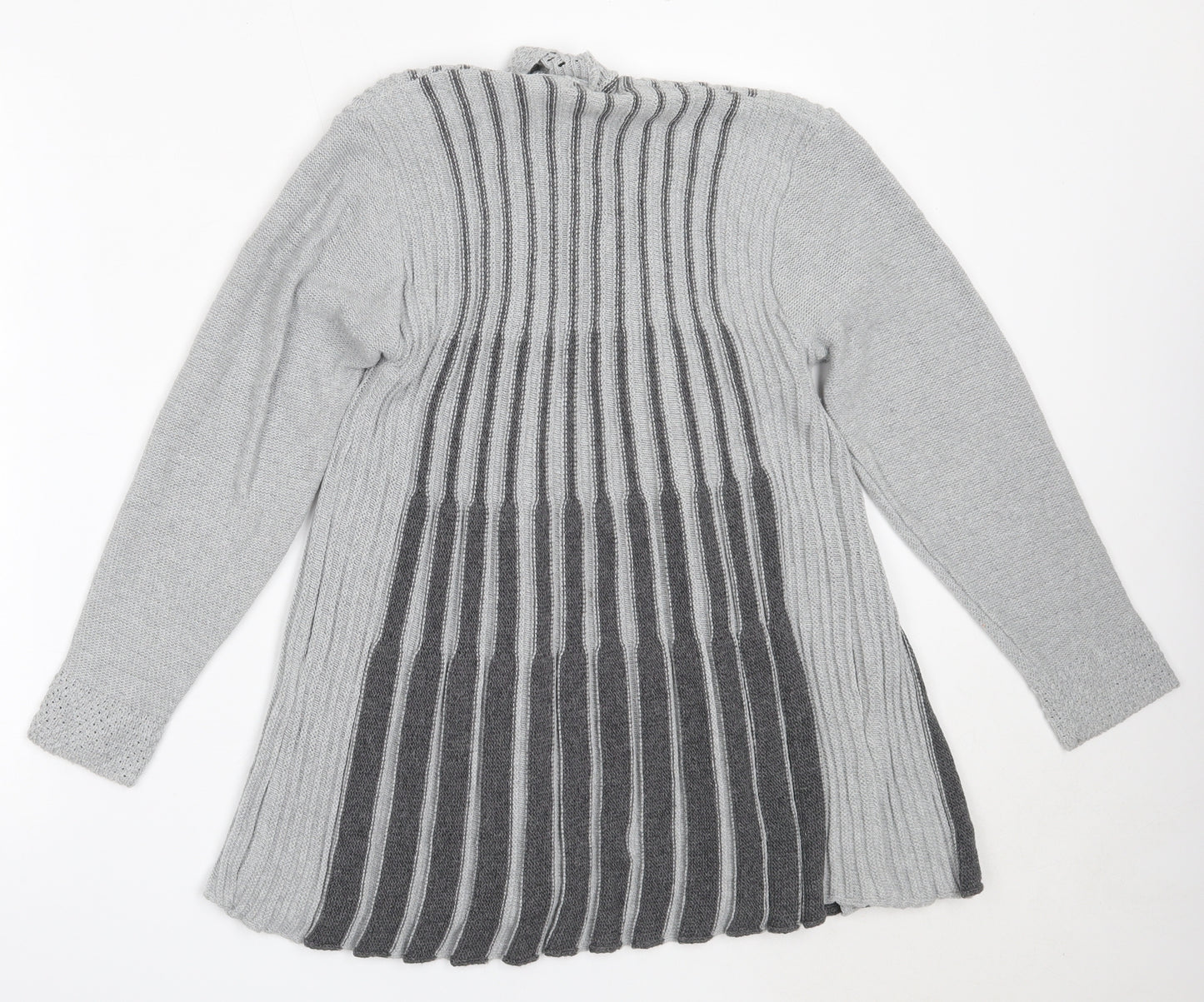 Pulse Womens Grey Round Neck  Acrylic Cardigan Jumper Size S