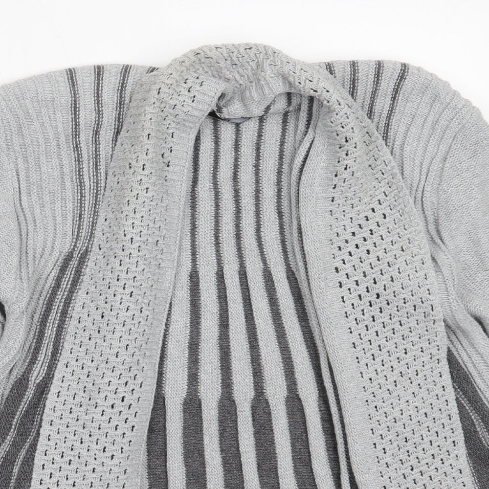 Pulse Womens Grey Round Neck  Acrylic Cardigan Jumper Size S