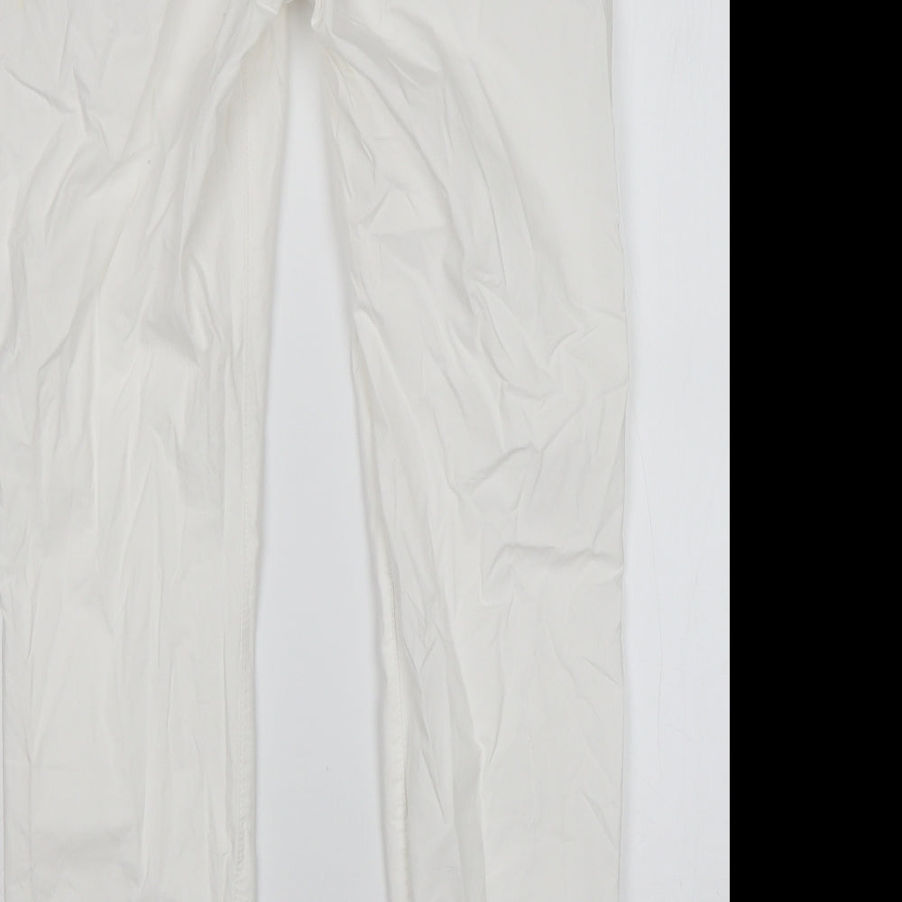 NEXT Womens White  Cotton Chino Trousers Size 10 L30 in Regular