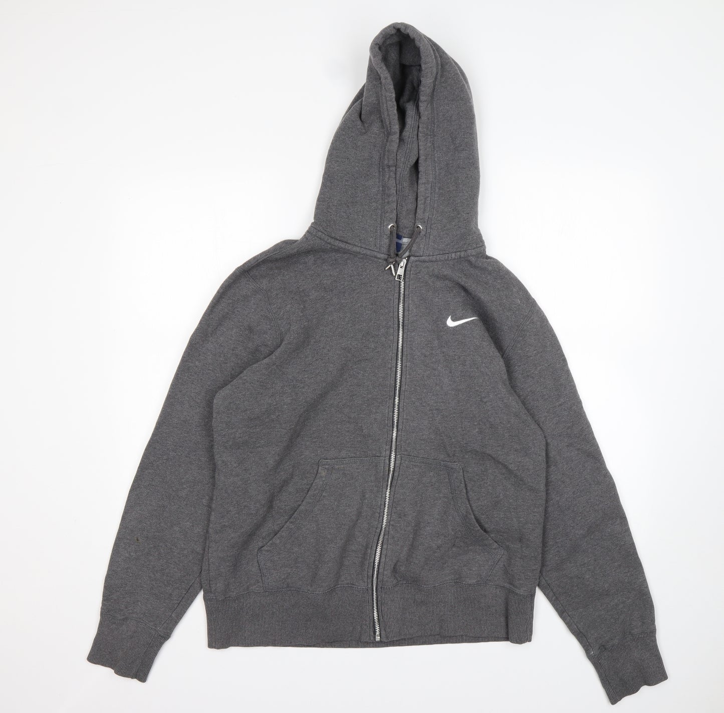 Nike Mens Grey  Cotton Full Zip Hoodie Size M