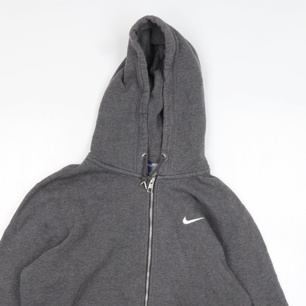 Nike Mens Grey  Cotton Full Zip Hoodie Size M