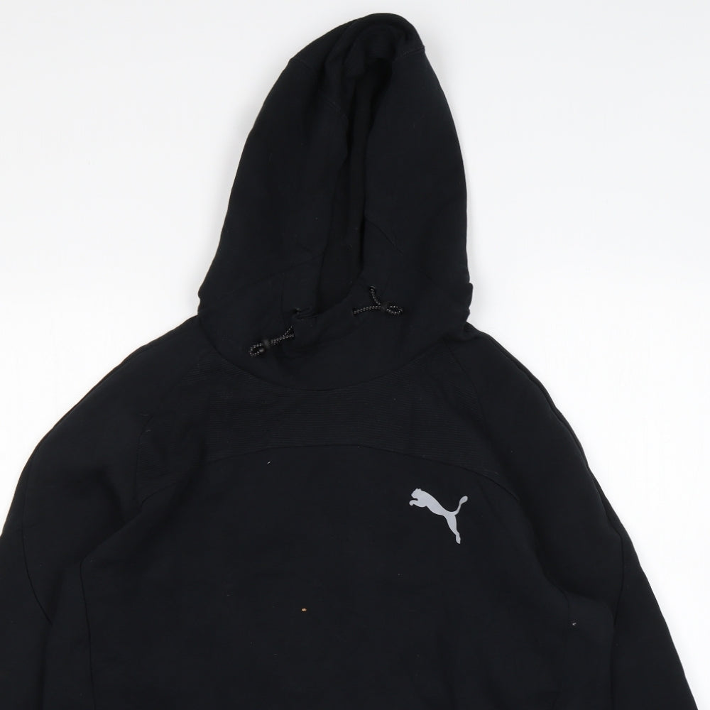 PUMA Mens Black  Cotton Pullover Hoodie Size L