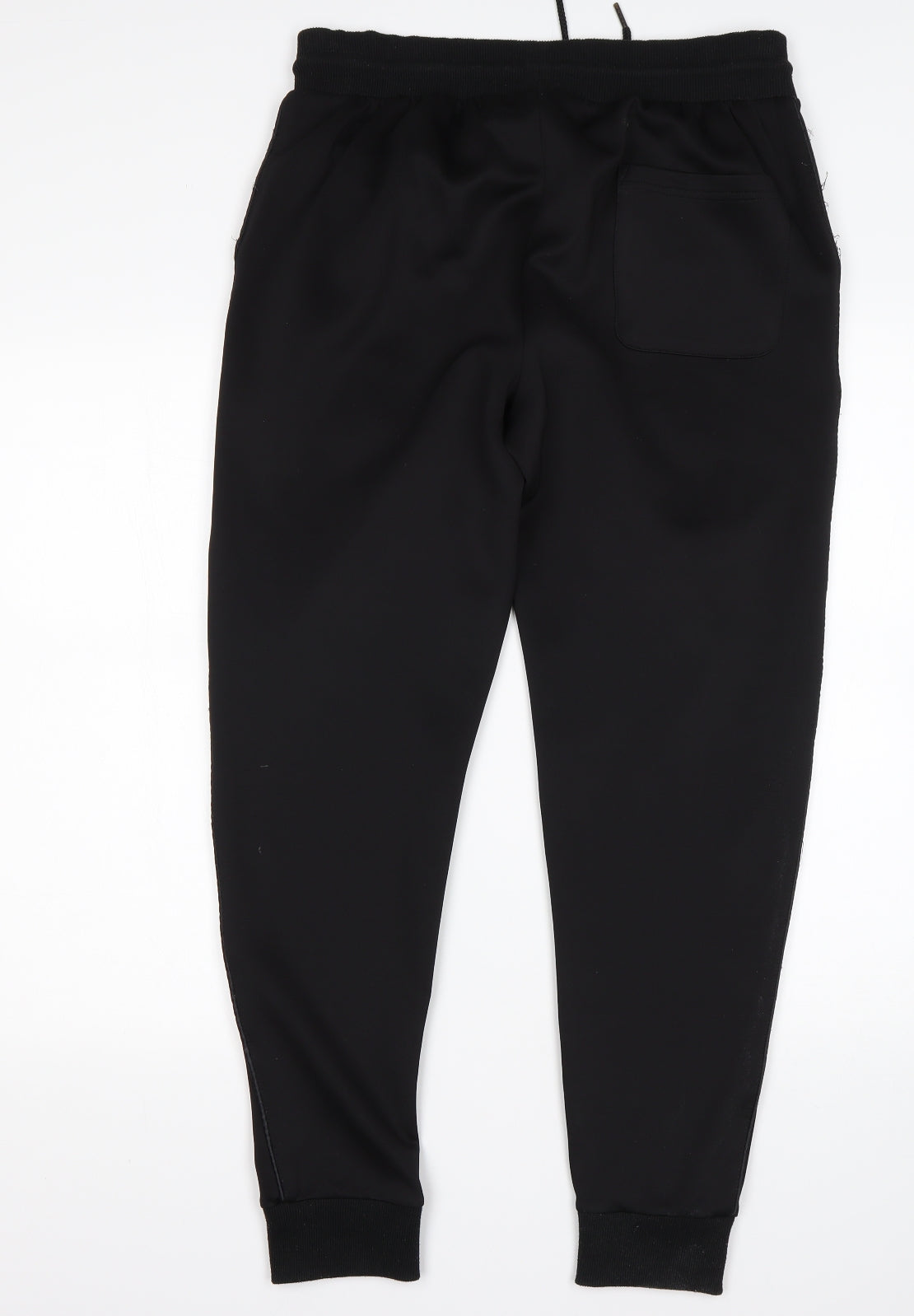 SikSilk Mens Black  Polyester Sweatpants Trousers Size L L28 in Regular