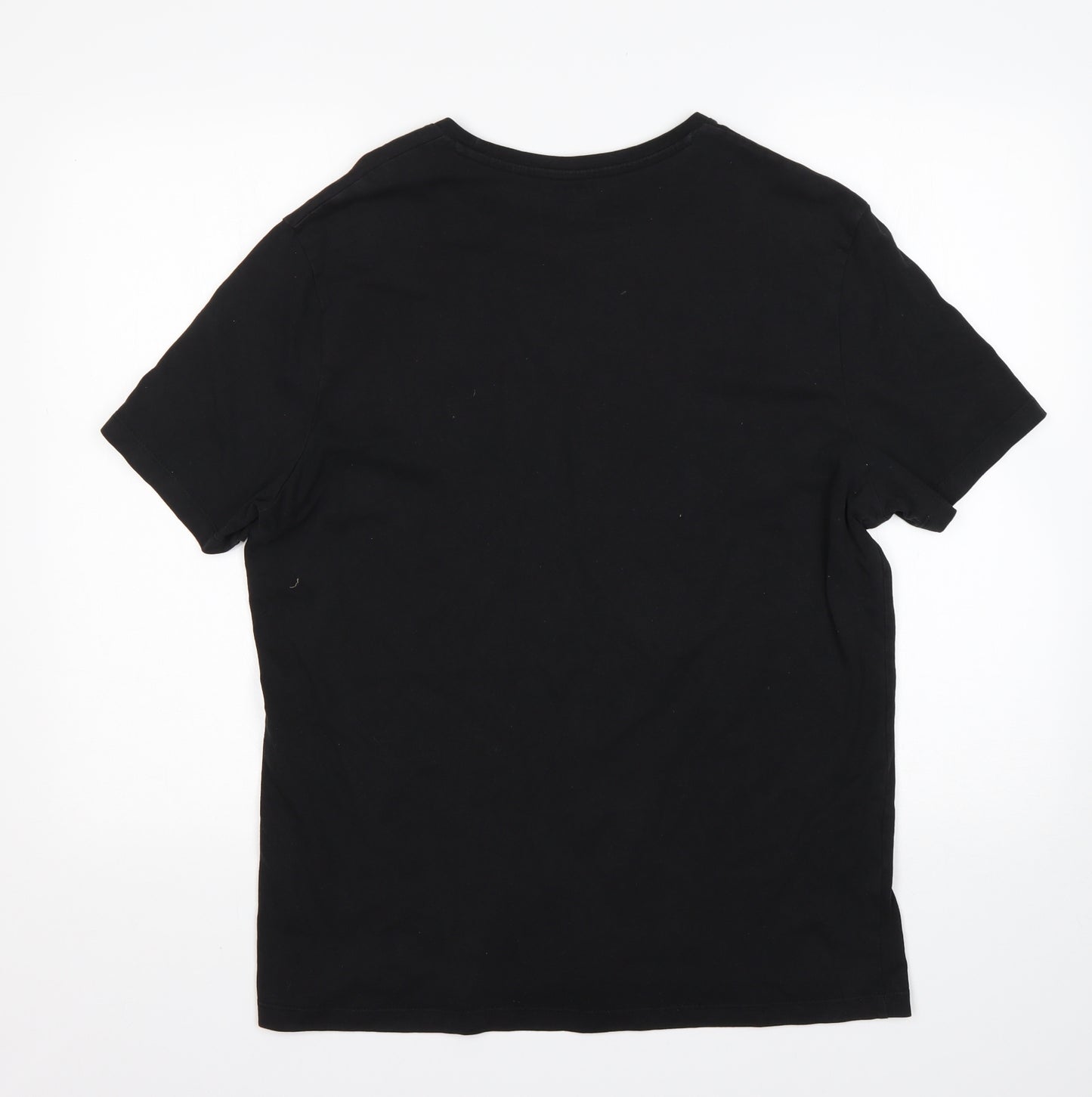 F&F Mens Black  Cotton  T-Shirt Size M Round Neck