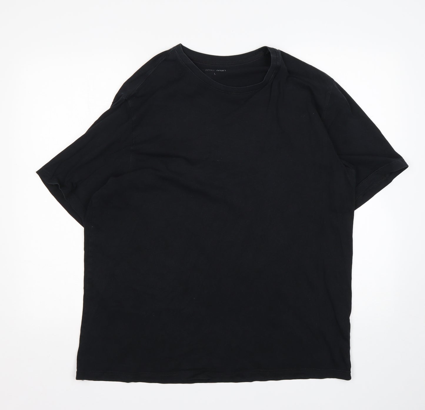 M&S Mens Black    T-Shirt Size L Round Neck
