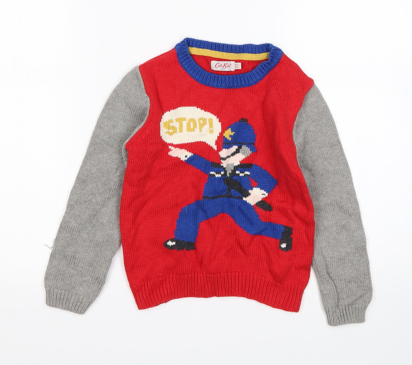 Cath Kids Boys Multicoloured Round Neck  Cotton Pullover Jumper Size 5-6 Years