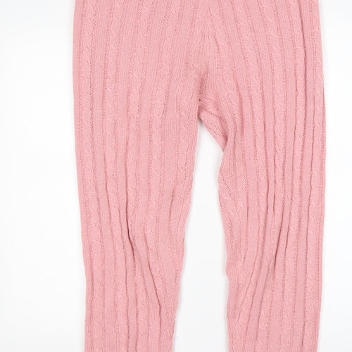 PRETTYLITTLETHING Womens Pink  Acrylic Sweatpants Trousers Size L L30 in Regular