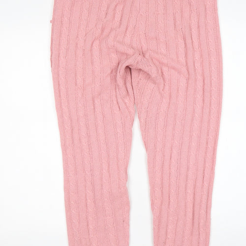 PRETTYLITTLETHING Womens Pink  Acrylic Sweatpants Trousers Size L L30 in Regular