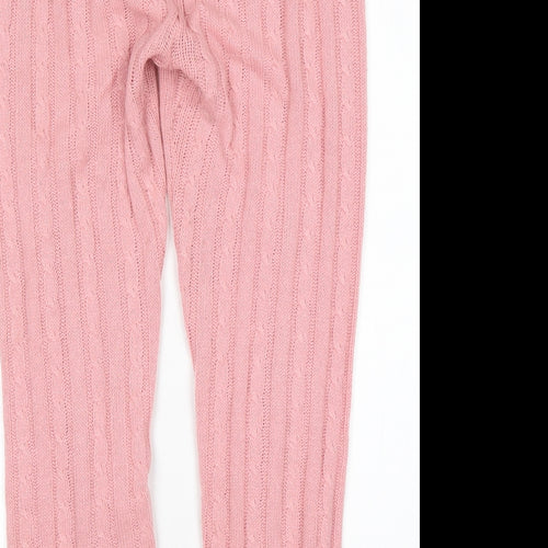 PRETTYLITTLETHING Womens Pink  Acrylic Sweatpants Trousers Size L L30 in Regular