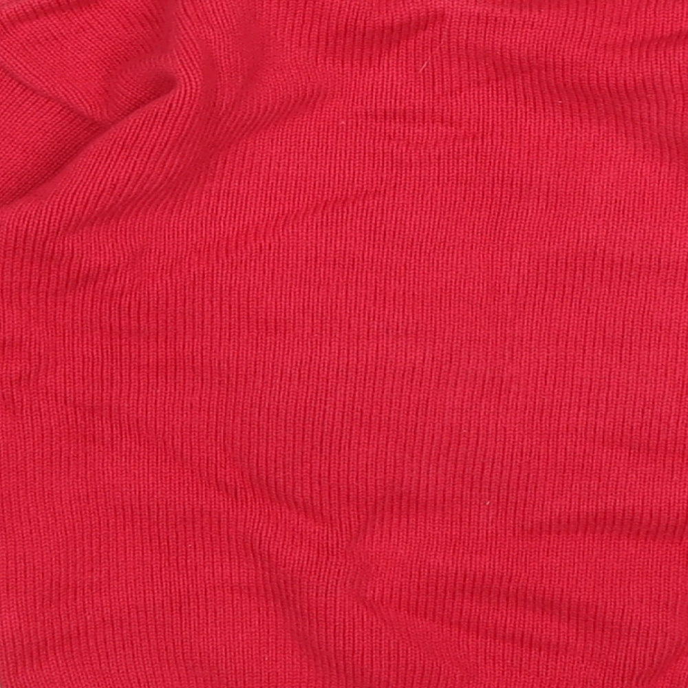 TU Girls Red Round Neck  Cotton Pullover Jumper Size 4-5 Years   - Christmas