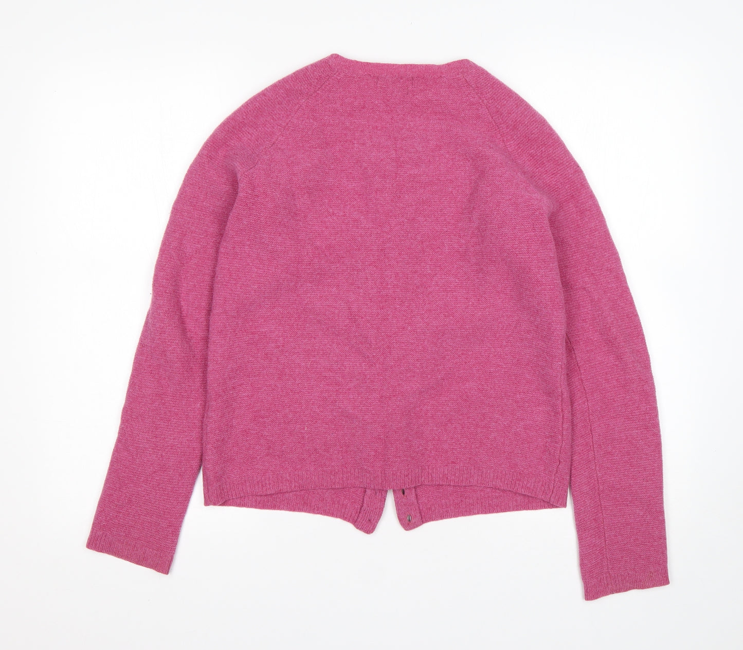 Ken Womens Pink Round Neck  Wool Cardigan Jumper Size M