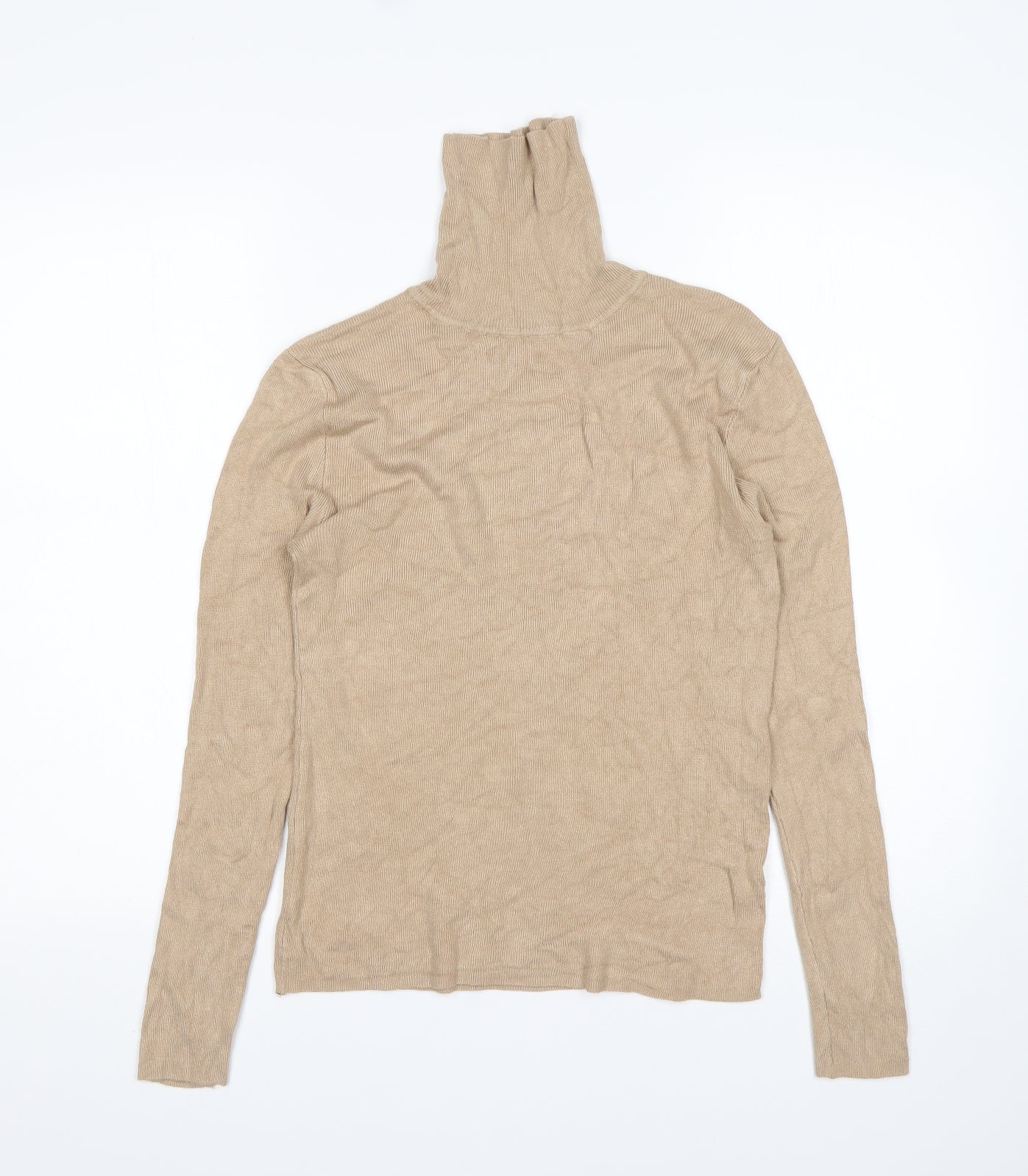 Primark Womens Beige Roll Neck   Pullover Jumper Size M