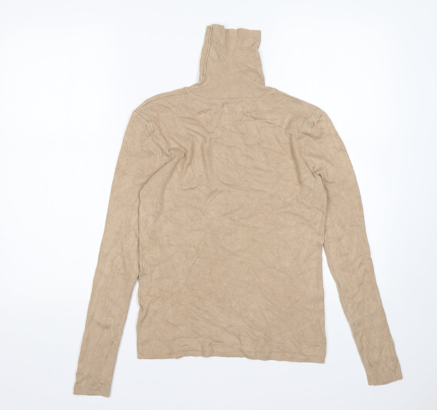 Primark Womens Beige Roll Neck   Pullover Jumper Size M