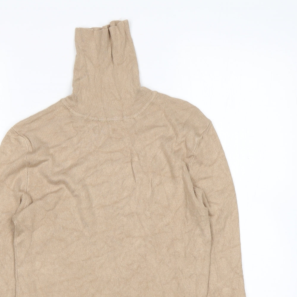 Primark Womens Beige Roll Neck   Pullover Jumper Size M