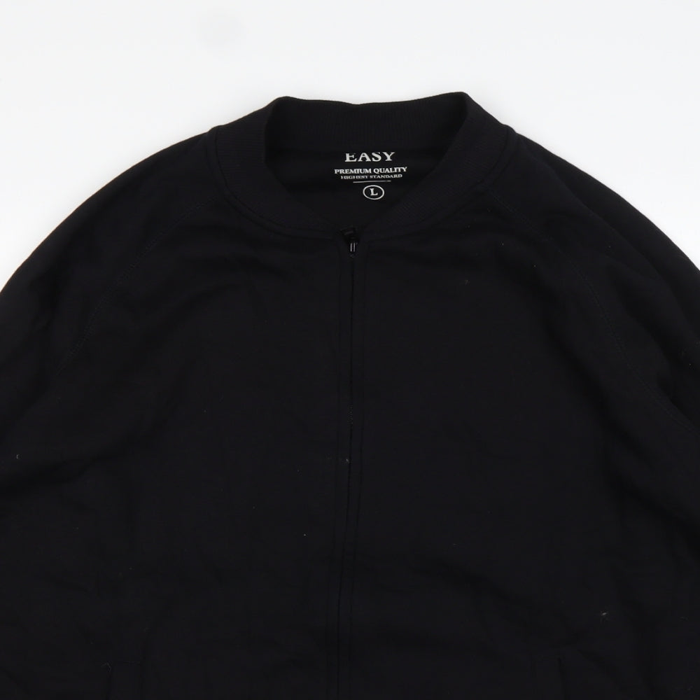 Easy Mens Black   Bomber Jacket Jacket Size L