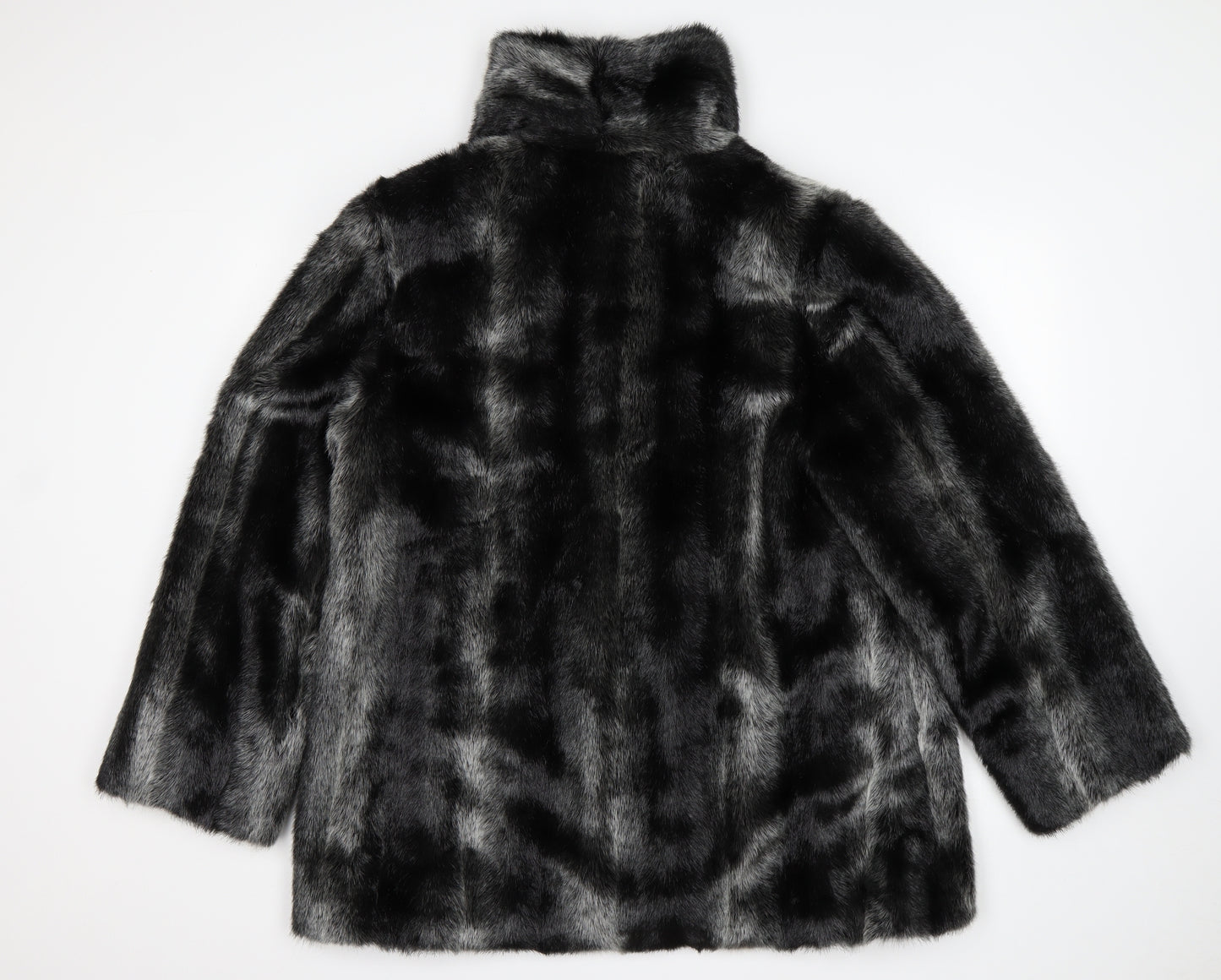 Roman Womens Black   Overcoat Coat Size M   - Fur Coat