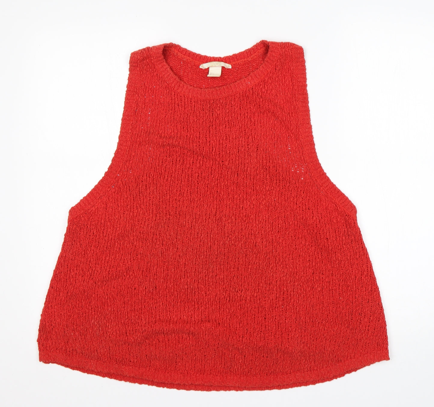 H&M Womens Orange Round Neck  Cotton Vest Jumper Size L