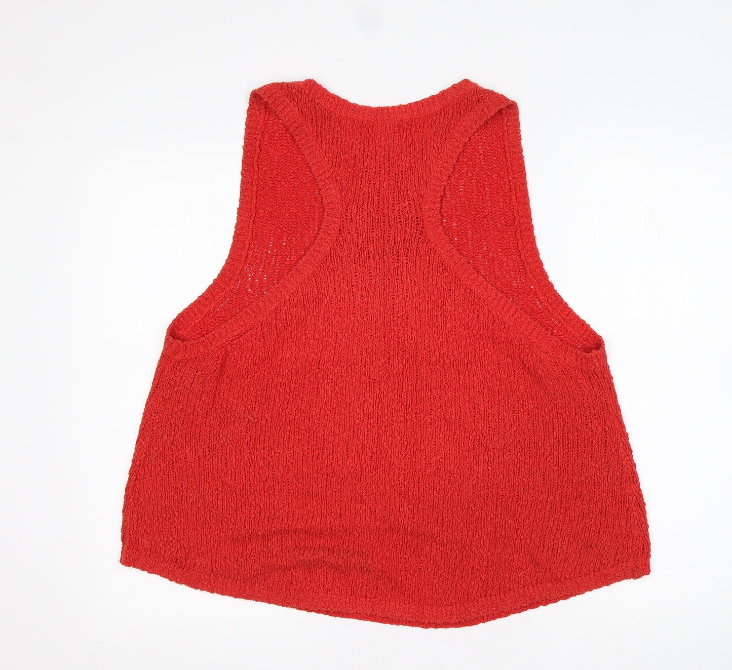 H&M Womens Orange Round Neck  Cotton Vest Jumper Size L