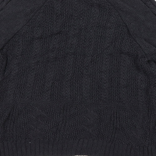 M&S Womens Grey V-Neck  Cotton Cardigan Jumper Size 8