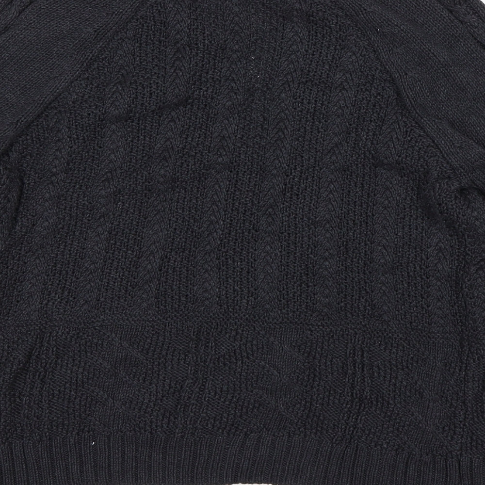 M&S Womens Grey V-Neck  Cotton Cardigan Jumper Size 8