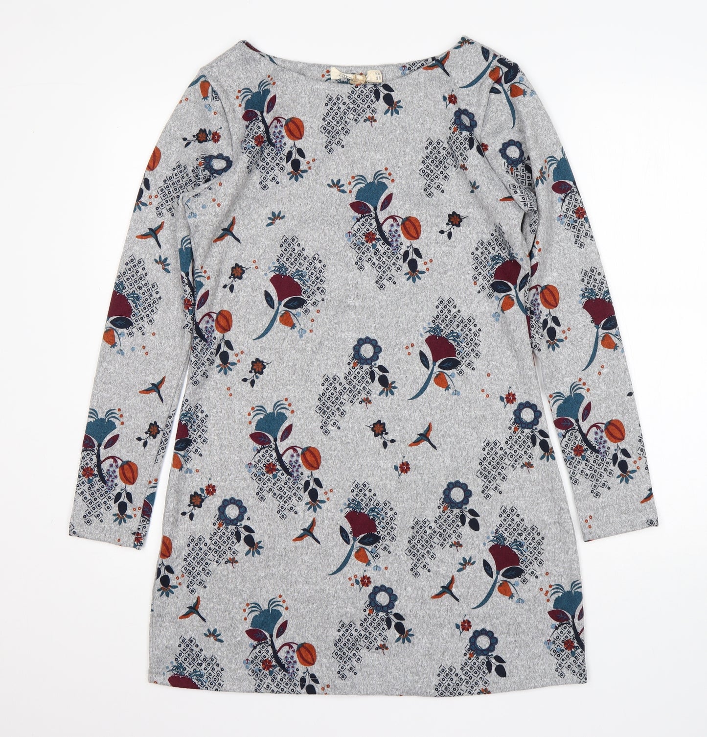 Lily & Me Womens Multicoloured Floral Polyester Jumper Dress  Size 10  Round Neck