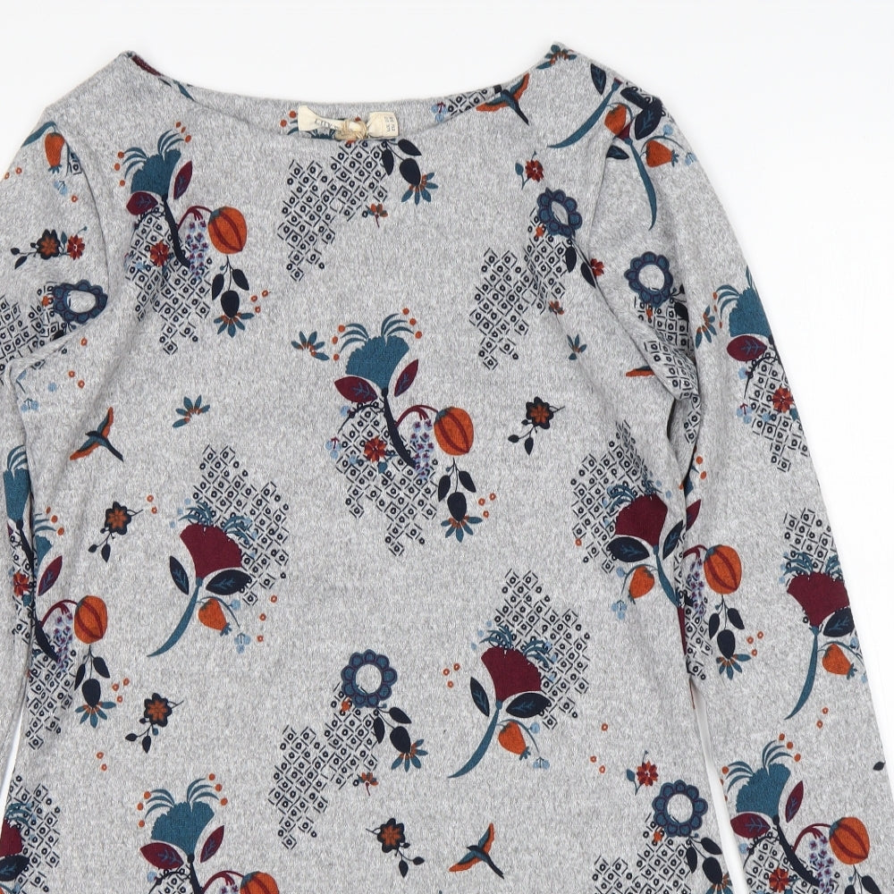 Lily & Me Womens Multicoloured Floral Polyester Jumper Dress  Size 10  Round Neck