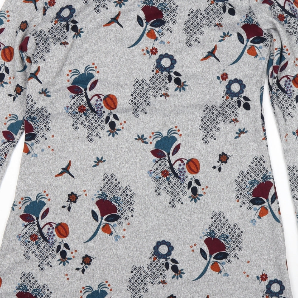Lily & Me Womens Multicoloured Floral Polyester Jumper Dress  Size 10  Round Neck