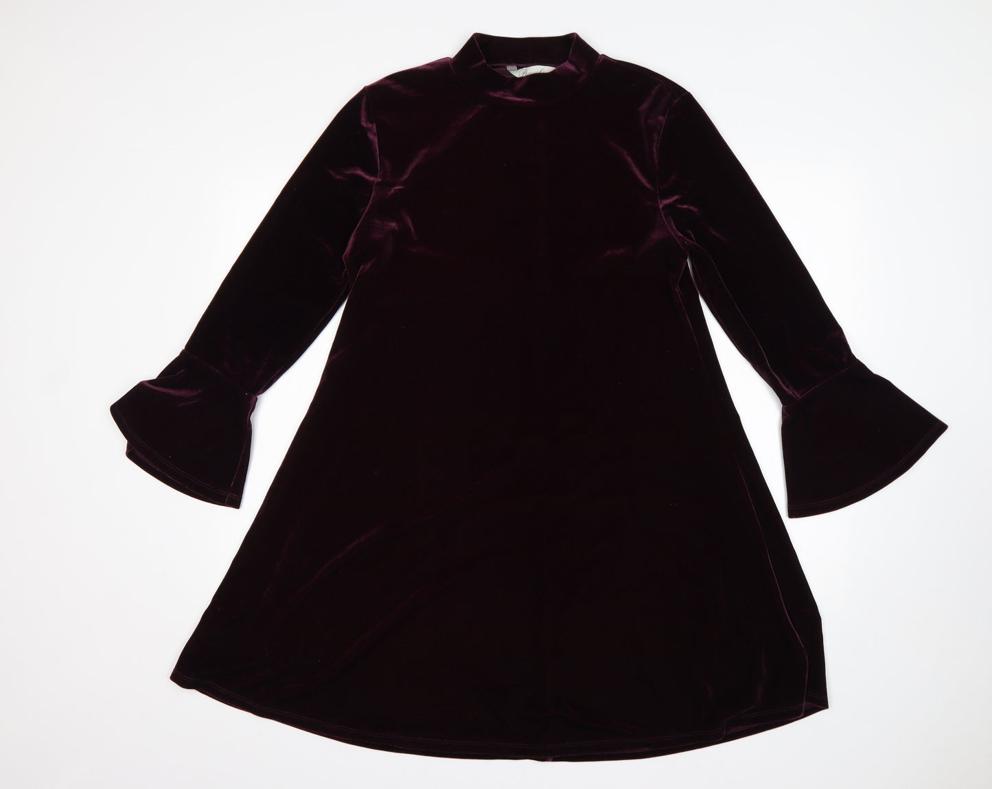 Peacocks Womens Purple  Polyester A-Line  Size 12  Mock Neck