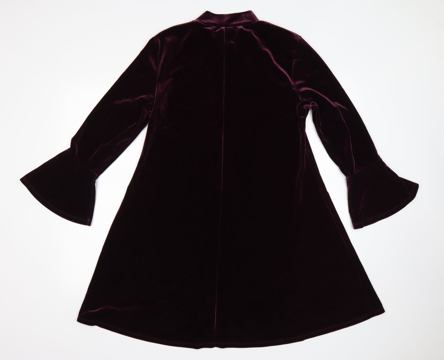 Peacocks Womens Purple  Polyester A-Line  Size 12  Mock Neck