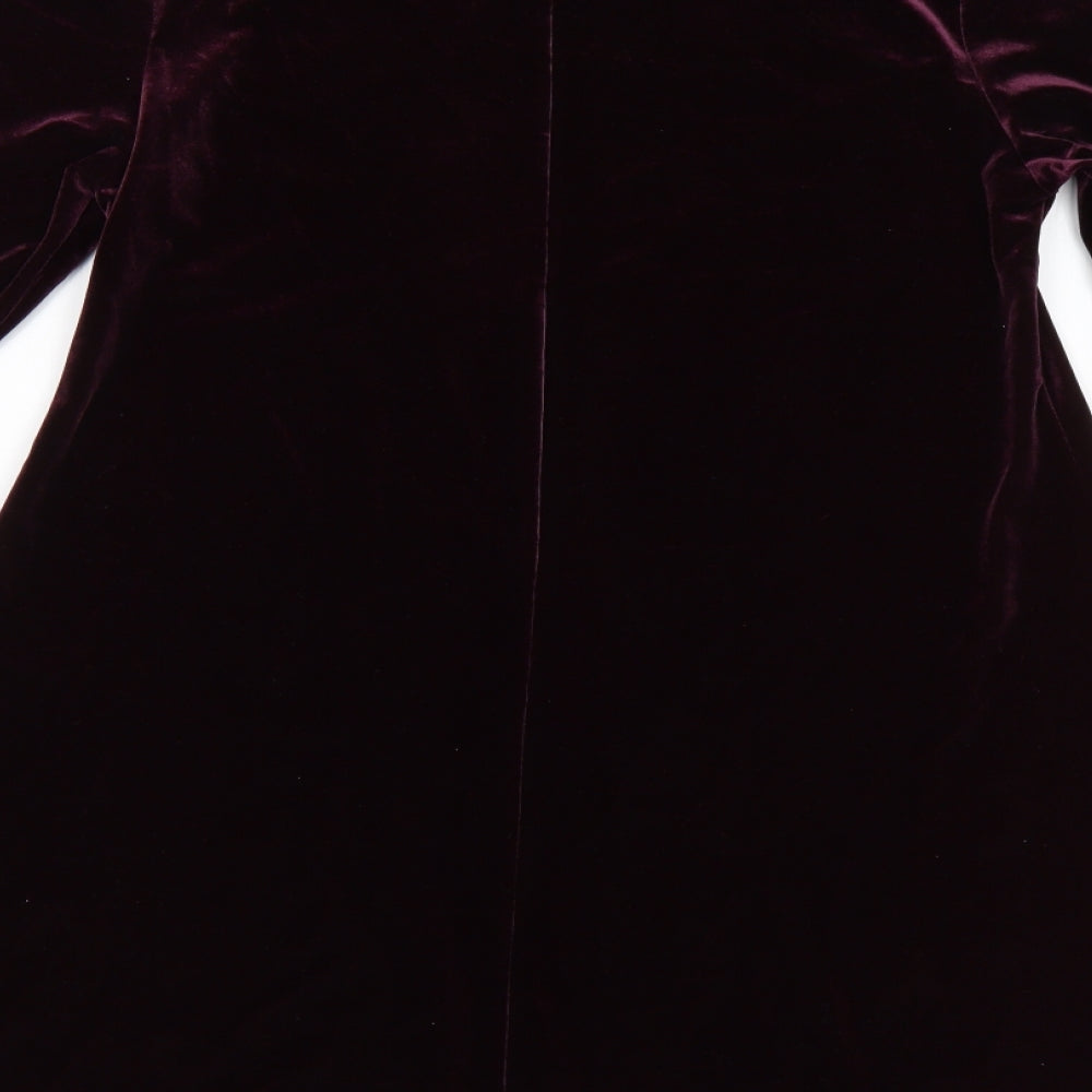 Peacocks Womens Purple  Polyester A-Line  Size 12  Mock Neck