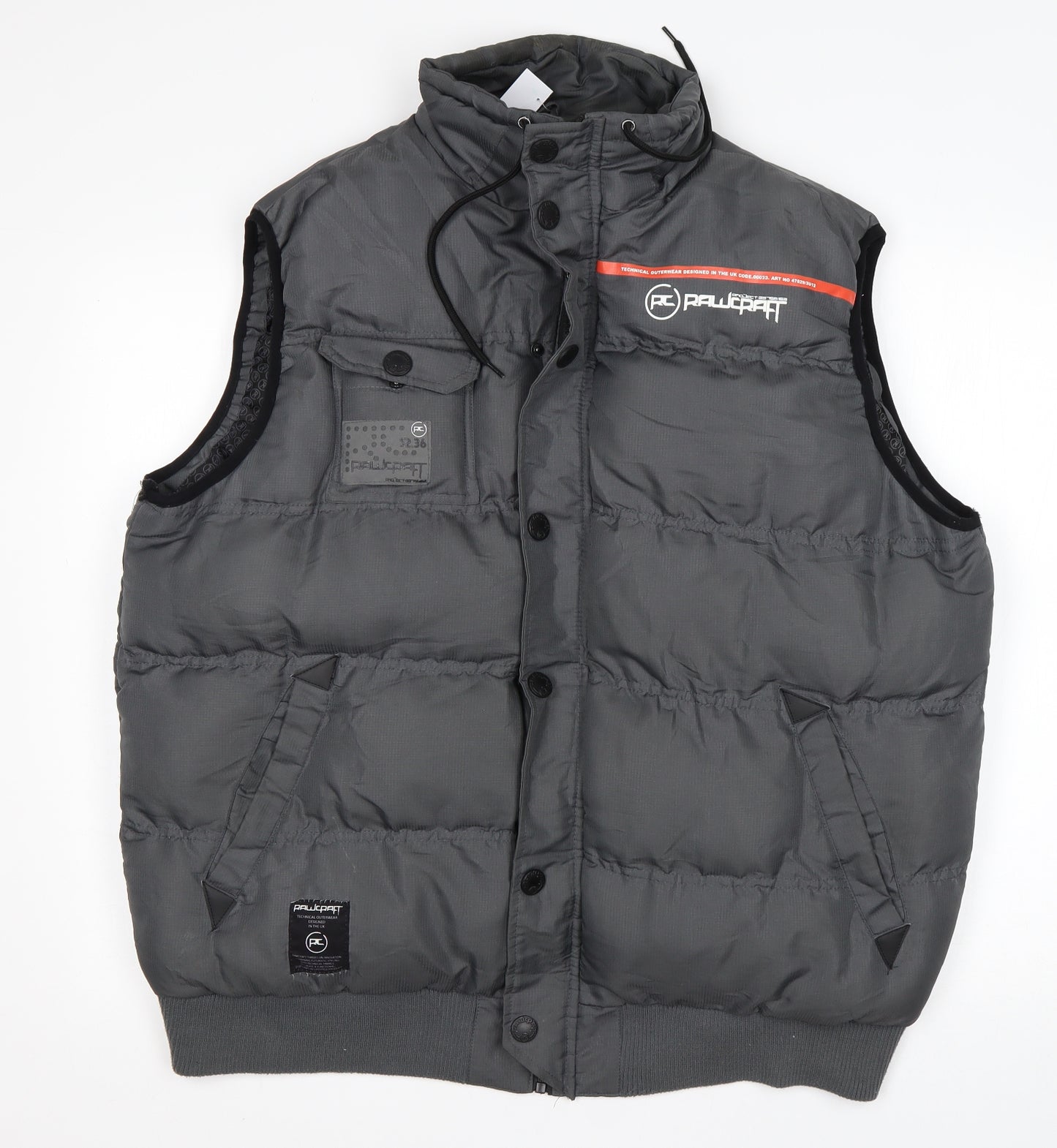 RawCraft Mens Grey   Gilet Coat Size XL