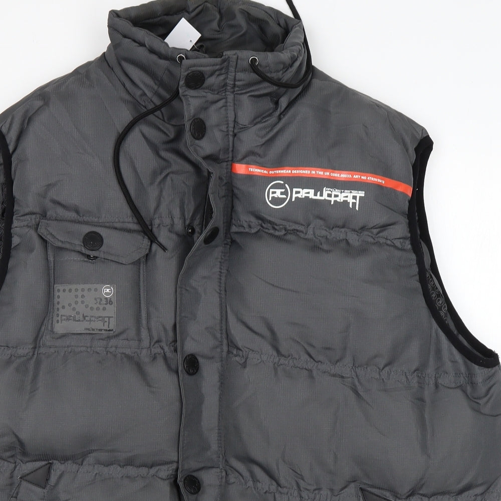 RawCraft Mens Grey   Gilet Coat Size XL