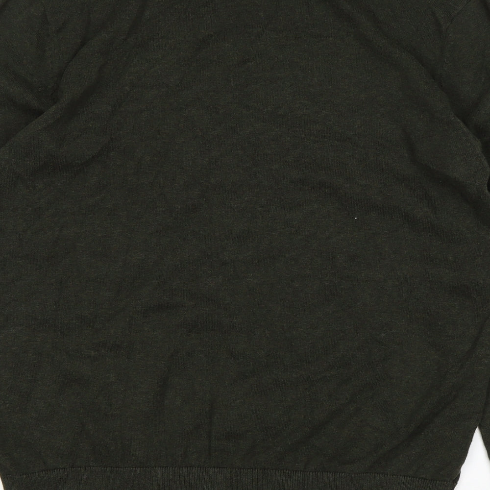 TU Mens Green Round Neck  Cotton Pullover Jumper Size L