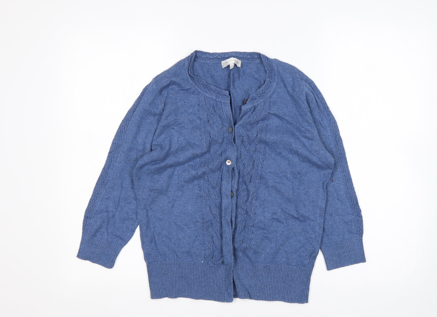 RJR.John Rocha Womens Blue Round Neck   Cardigan Jumper Size 10