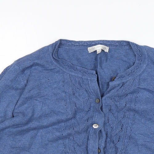 RJR.John Rocha Womens Blue Round Neck   Cardigan Jumper Size 10
