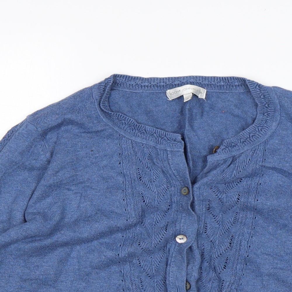 RJR.John Rocha Womens Blue Round Neck   Cardigan Jumper Size 10