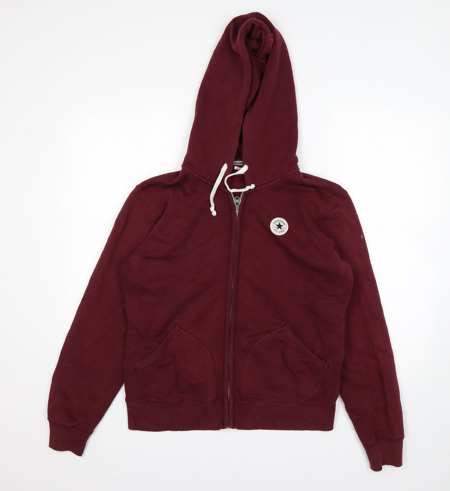 Converse Womens Purple  Cotton Full Zip Hoodie Size L