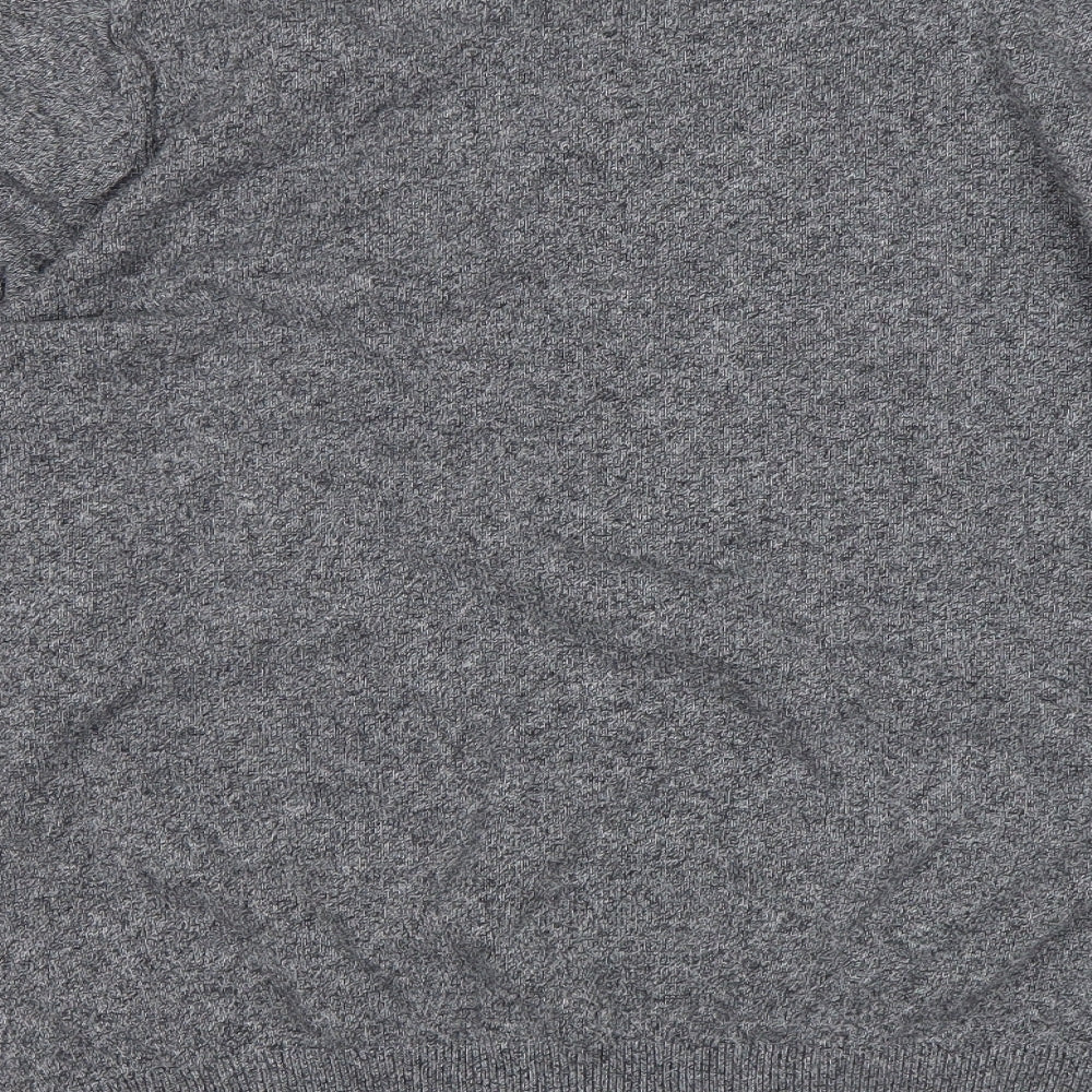M&S Mens Grey Round Neck  Cotton Pullover Jumper Size XL